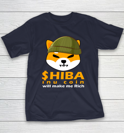 Shiba Will Make Me Rich Vintage Shiba Inu Coin Shiba Army Youth T-Shirt 10