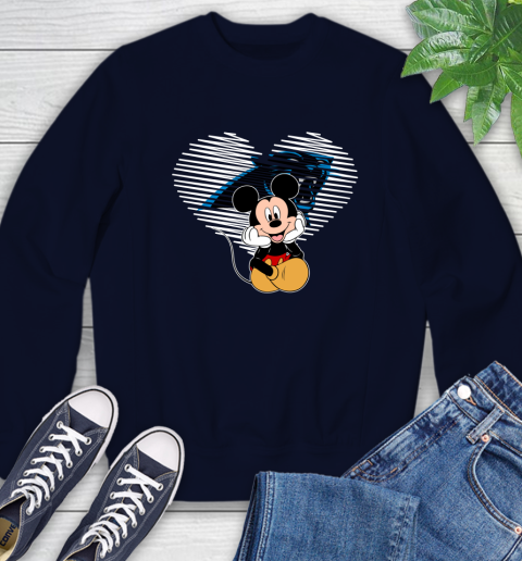 NFL Carolina Panthers The Heart Mickey Mouse Disney Football T Shirt_000 Sweatshirt 2