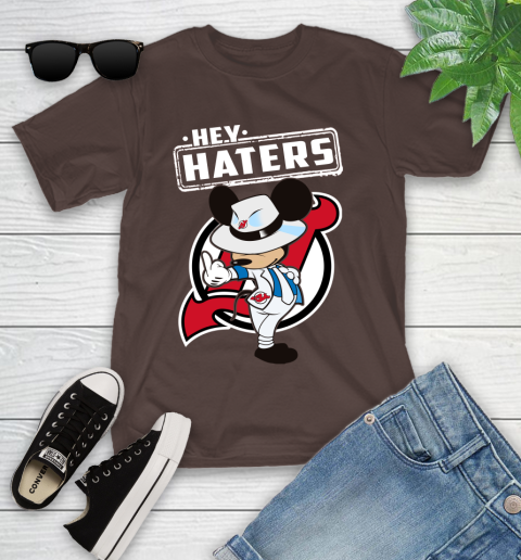 NHL Hey Haters Mickey Hockey Sports New Jersey Devils Youth T-Shirt 7