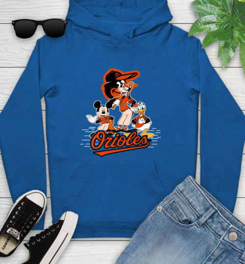 MLB Baltimore Orioles Mickey Mouse Donald Duck Goofy Baseball T Shirt Youth Hoodie 11