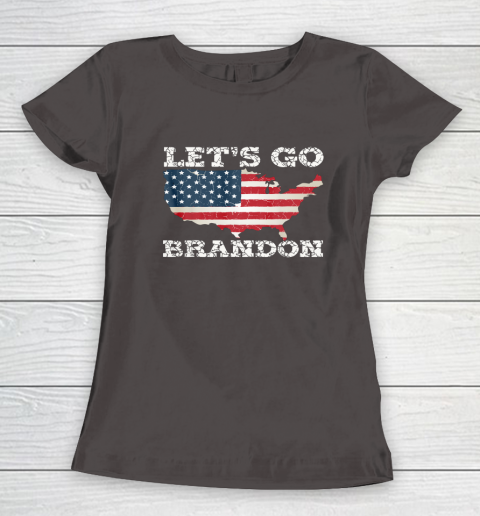 Let's Go Brandon Joe Biden Chant Impeach Biden USA Flag FJB Women's T-Shirt 5