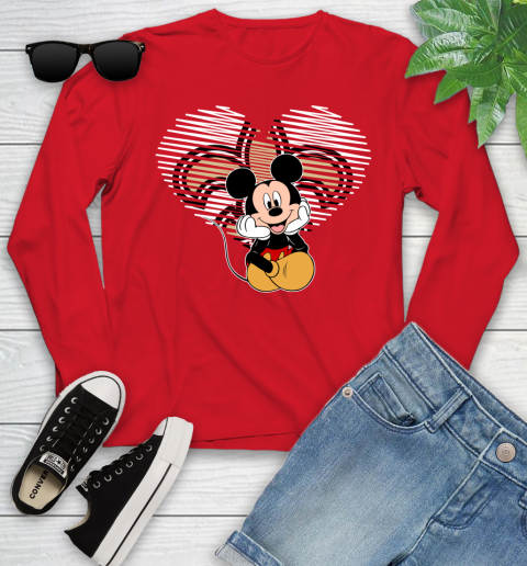 NFL New Orleans Saints The Heart Mickey Mouse Disney Football T Shirt_000 Youth Long Sleeve 11