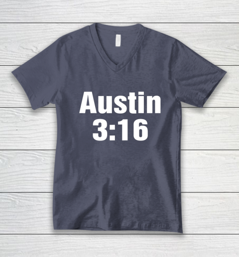 Austin 3 16 Shirt Stone Cold Steve Austin WWE (Print on font and back) V-Neck T-Shirt 6