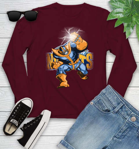 Denver Nuggets NBA Basketball Thanos Avengers Infinity War Marvel Youth Long Sleeve 6