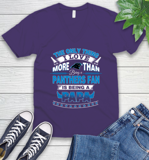 NFL The Only Thing I Love More Than Being A Carolina Panthers Fan Is Being A Papa Football V-Neck T-Shirt 9