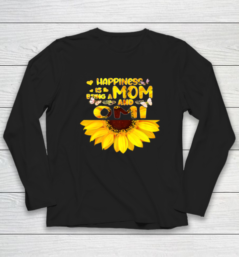 Happiness Is Being A Mom And Omi Sunflower Mothers Day Long Sleeve T-Shirt