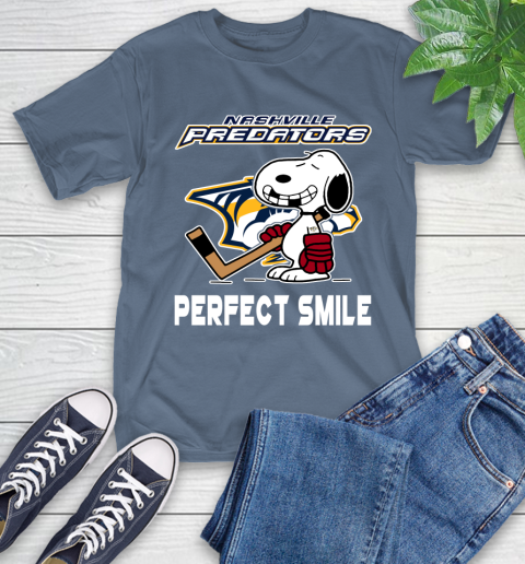 NHL Nashville Predators Snoopy Perfect Smile The Peanuts Movie Hockey T Shirt T-Shirt 8