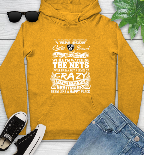 Brooklyn Nets NBA Basketball Don't Mess With Me While I'm Watching My Team Youth Hoodie 2