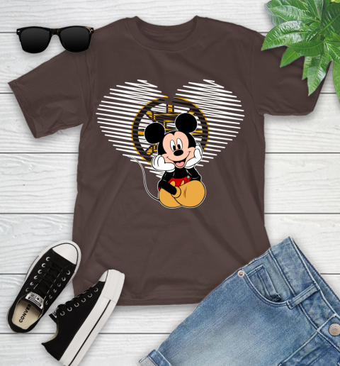 NHL Boston Bruins The Heart Mickey Mouse Disney Hockey Youth T-Shirt 7