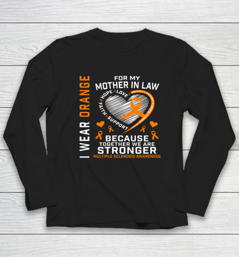Orange Ribbon MS Mother In Law Multiple Sclerosis Awareness Long Sleeve T-Shirt
