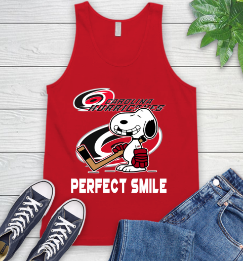 NHL Carolina Hurricanes Snoopy Perfect Smile The Peanuts Movie Hockey T Shirt Tank Top 5