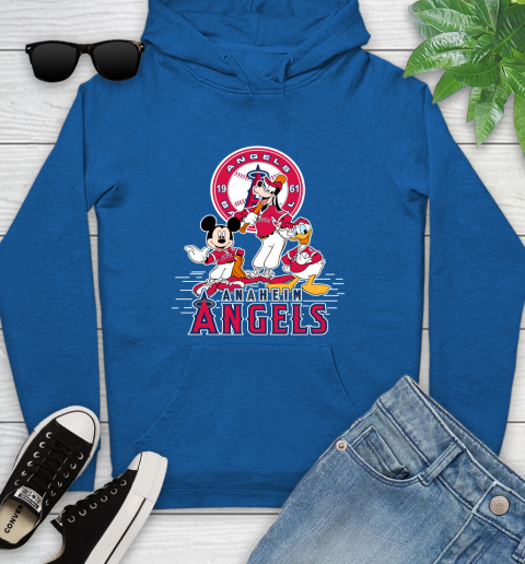 MLB Los Angeles Angels Mickey Mouse Donald Duck Goofy Baseball T Shirt Youth Hoodie 11