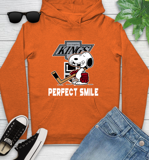NHL Los Angeles Kings Snoopy Perfect Smile The Peanuts Movie Hockey T Shirt Youth Hoodie 4