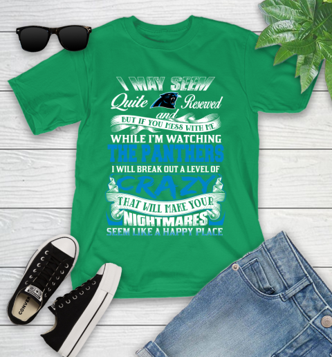 Carolina Panthers NFL Football Don't Mess With Me While I'm Watching My Team Youth T-Shirt 8