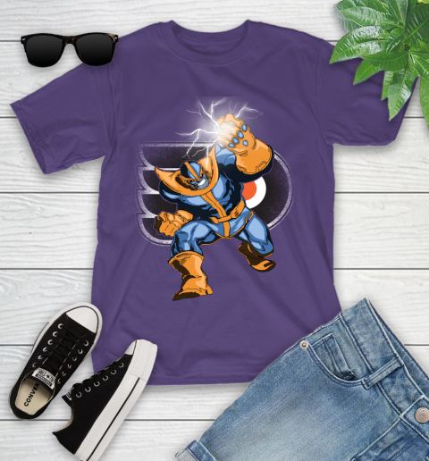 Philadelphia Flyers NHL Hockey Thanos Avengers Infinity War Marvel Youth T-Shirt 3