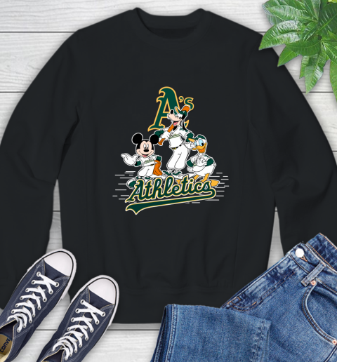 MLB Oakland Athletics Mickey Mouse Donald Duck Goofy Baseball T Shirt Sweatshirt