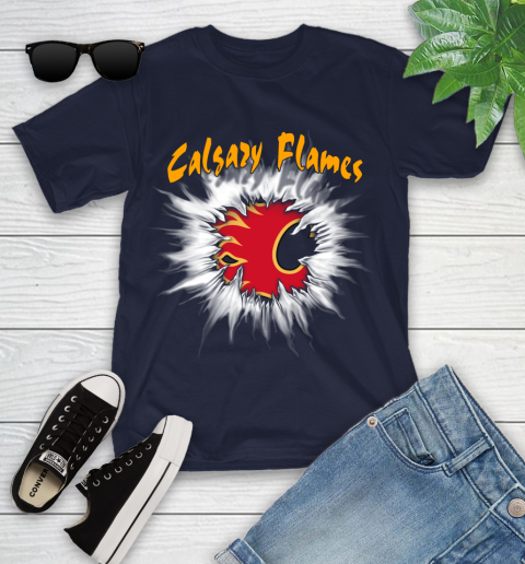 Calgary Flames NHL Hockey Adoring Fan Rip Sports Youth T-Shirt 2