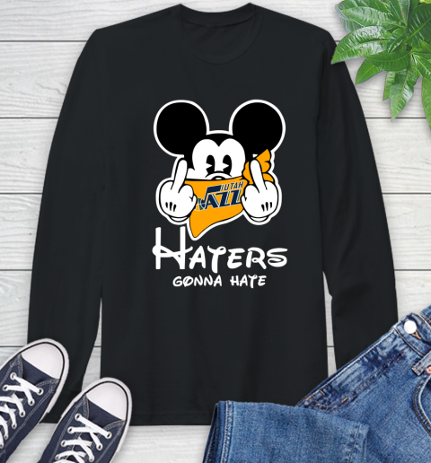 NBA Utah Jazz Haters Gonna Hate Mickey Mouse Disney Basketball T Shirt Long Sleeve T-Shirt