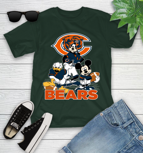 NFL Chicago Bears Mickey Mouse Donald Duck Goofy Football Shirt Youth T-Shirt 5