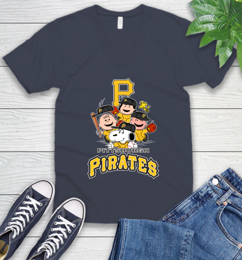 MLB Pittsburgh Pirates Snoopy Charlie Brown Woodstock The Peanuts Movie Baseball T Shirt_000 V-Neck T-Shirt 8