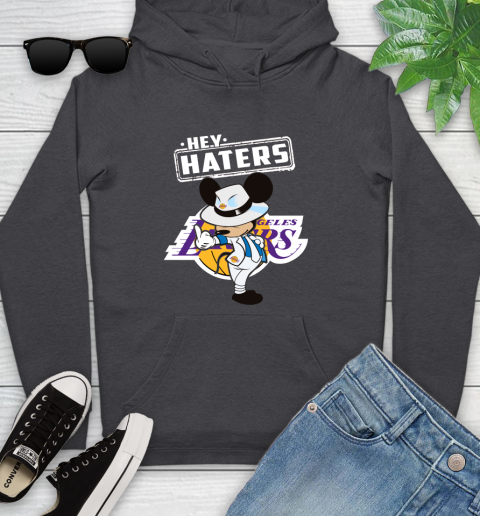NBA Hey Haters Mickey Basketball Sports Los Angeles Lakers Youth Hoodie 8