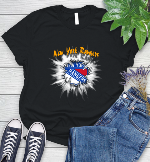 New York Rangers NHL Hockey Adoring Fan Rip Sports Women's T-Shirt