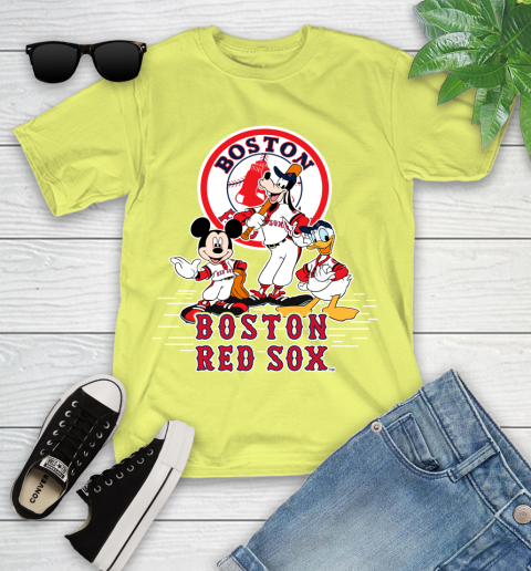 MLB Boston Red Sox Mickey Mouse Donald Duck Goofy Baseball T Shirt Youth T-Shirt 10