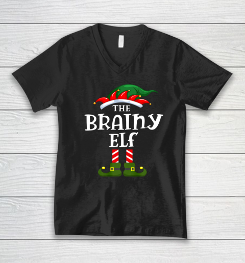 The Brainy ELF Christmas Pajama Family V-Neck T-Shirt