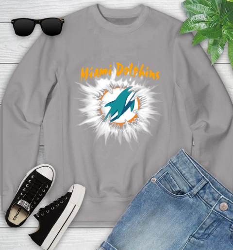 Miami Dolphins NFL Football Adoring Fan Rip Sports Youth Sweatshirt 3