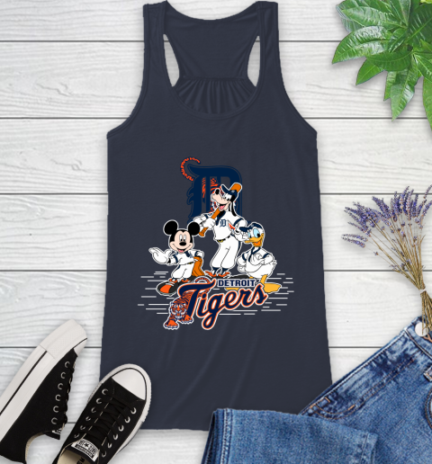 MLB Detroit Tigers Mickey Mouse Donald Duck Goofy Baseball T Shirt Racerback Tank 10