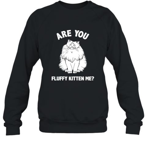 Are You Fluffy Kitten Me Pun Shirt  Kitten Cat Funny Shirt Sweatshirt