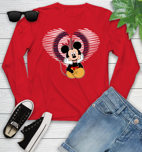 NHL Winnipeg Jets The Heart Mickey Mouse Disney Hockey Youth Long Sleeve 11