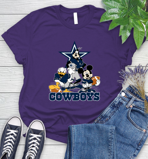 NFL Dallas Cowboys Mickey Mouse Donald Duck Goofy Football Shirt Women's T-Shirt 4