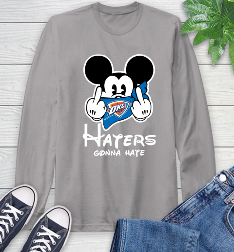 NBA Oklahoma City Thunder Haters Gonna Hate Mickey Mouse Disney Basketball T Shirt Long Sleeve T-Shirt 6