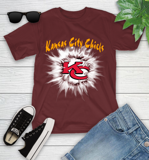 Kansas City Chiefs NFL Football Adoring Fan Rip Sports Youth T-Shirt 14