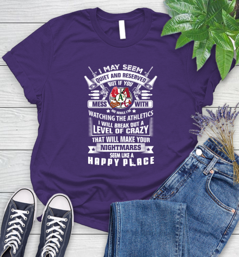 Oakland Athletics MLB Baseball Don't Mess With Me While I'm Watching My Team Sports Women's T-Shirt 5 Oakland Athletics MLB Baseball Don't Mess With Me While I'm Watching My Team Sports Women's T-Shirt - Image 5