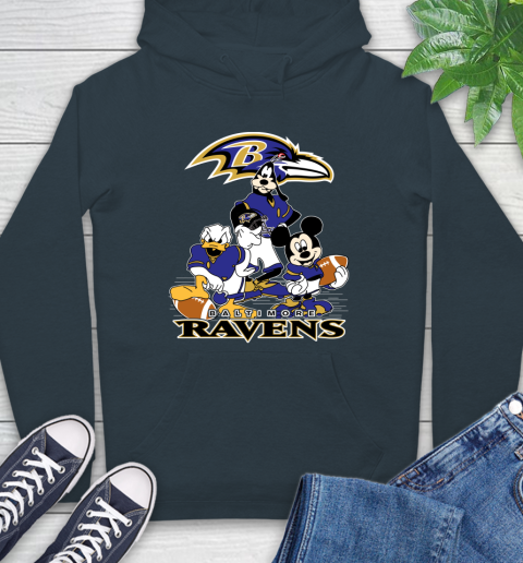 NFL Baltimore Ravens Mickey Mouse Donald Duck Goofy Football Shirt Hoodie 7