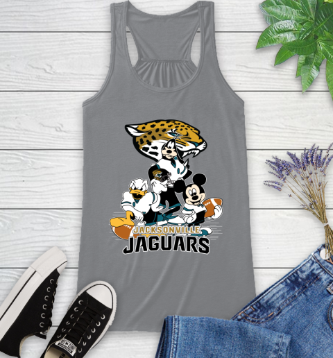 NFL Jacksonville Jaguars Mickey Mouse Donald Duck Goofy Football Shirt Racerback Tank 4