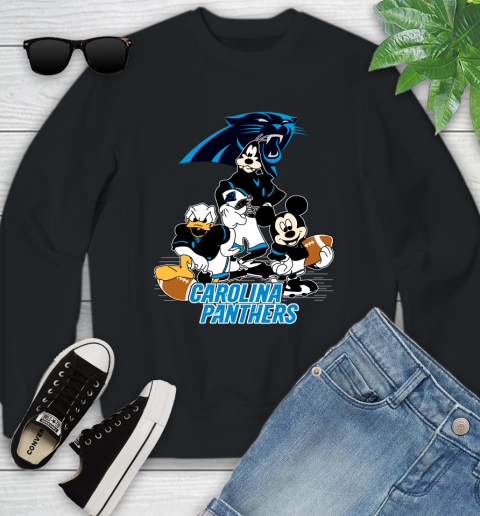 NFL Carolina Panthers Mickey Mouse Donald Duck Goofy Football Shirt Youth Sweatshirt