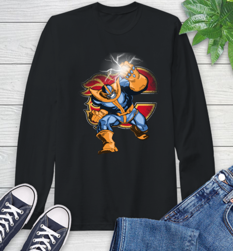Calgary Flames NHL Hockey Thanos Avengers Infinity War Marvel Long Sleeve T-Shirt