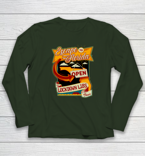 Escape To Florida Shirt Ron DeSantis (Print on front and back) Long Sleeve T-Shirt 3