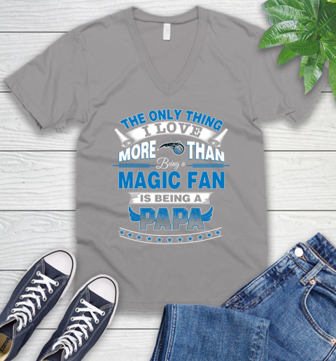 NBA The Only Thing I Love More Than Being A Orlando Magic Fan Is Being A Papa Basketball V-Neck T-Shirt 3