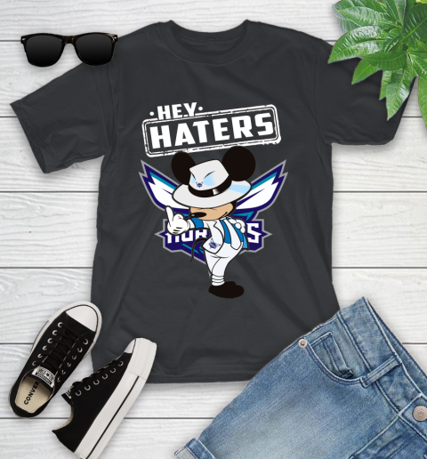 NBA Hey Haters Mickey Basketball Sports Charlotte Hornets Youth T-Shirt
