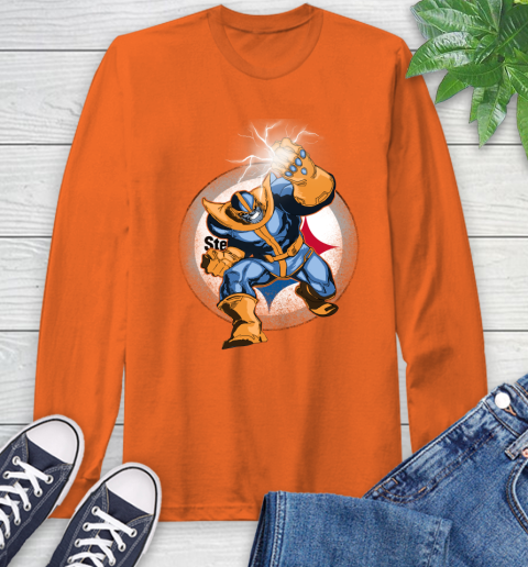 Pittsburgh Steelers NFL Football Thanos Avengers Infinity War Marvel Long Sleeve T-Shirt 4