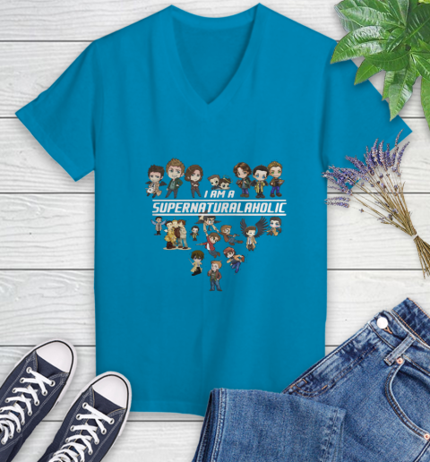 Iam_a_SupernaturalAHolic_Supernatural_A_Holic_Shirt Women's V-Neck T-Shirt 7
