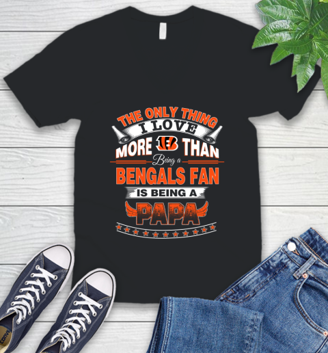 NFL The Only Thing I Love More Than Being A Cincinnati Bengals Fan Is Being A Papa Football V-Neck T-Shirt