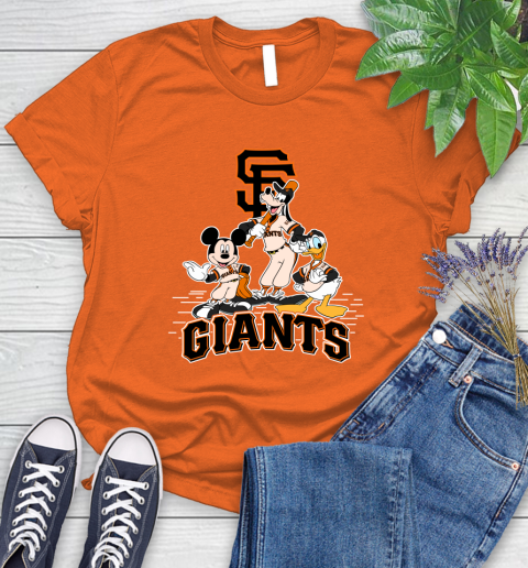 MLB San Francisco Giants Mickey Mouse Donald Duck Goofy Baseball T Shirt Women's T-Shirt 3