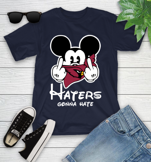 NFL Arizona Cardinals Haters Gonna Hate Mickey Mouse Disney Football T Shirt Youth T-Shirt 2