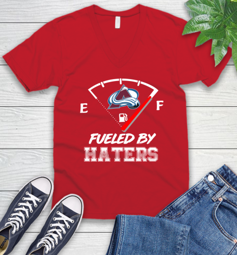 Colorado Avalanche NHL Hockey Fueled By Haters Sports V-Neck T-Shirt 6
