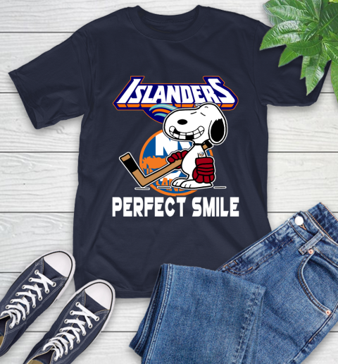 NHL New York Islanders Snoopy Perfect Smile The Peanuts Movie Hockey T Shirt T-Shirt 3